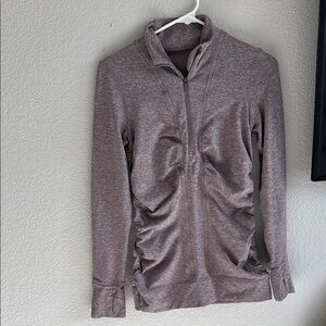 Lululemon Gray/Purple long sleeve ruched quarter zip